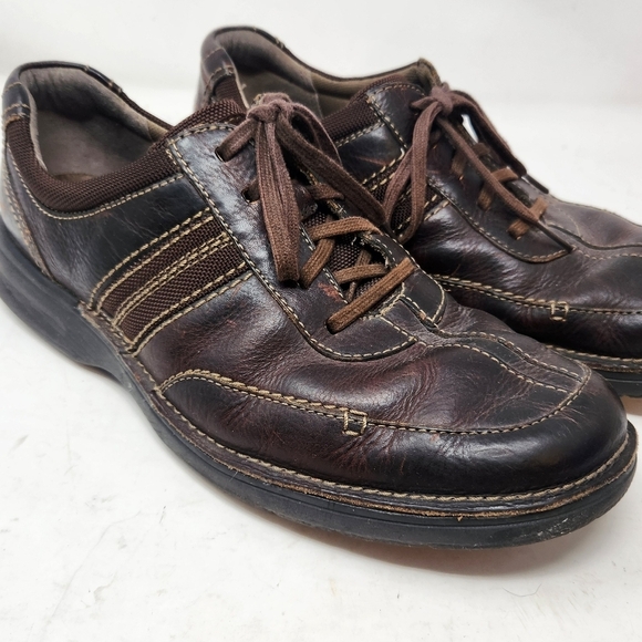 Clarks | Lace up OILY Leather Shoes Comfort SLOAN SIZE 11.5 CASUAL - Picture 1 of 11